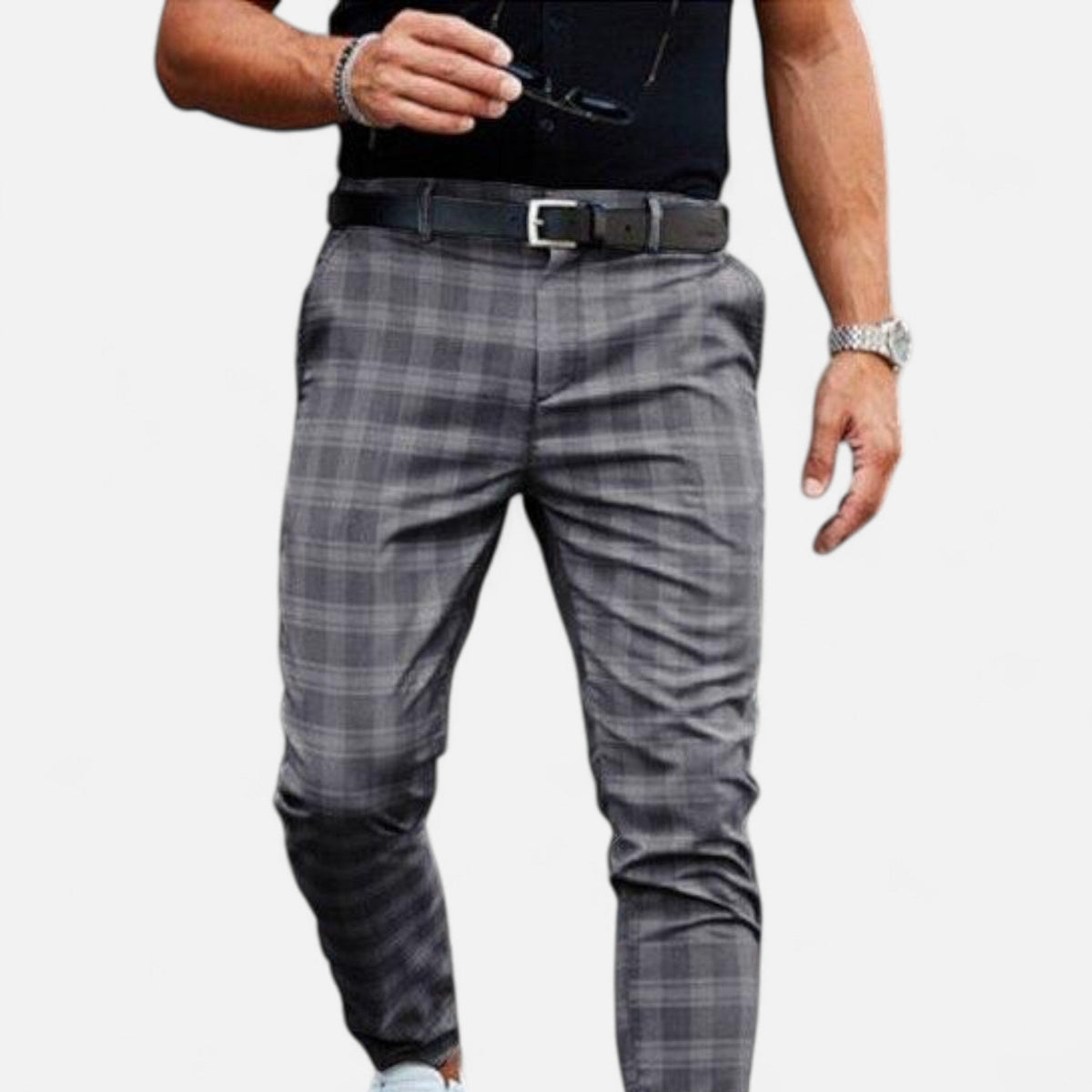 Men's Checked Chino Pants Elegance — image 3