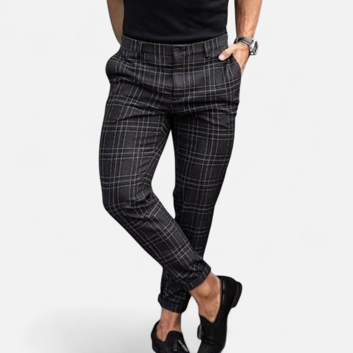Men's Checked Chino Pants Elegance — image 4