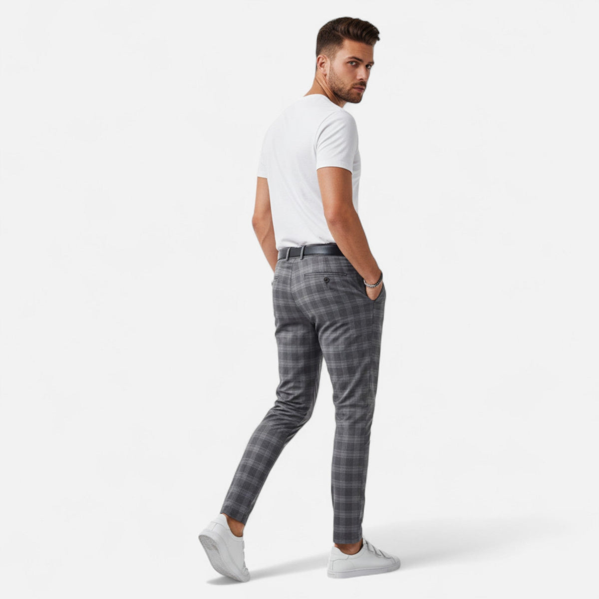 Men's Checked Chino Pants Elegance — image 2