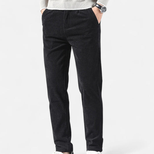 Men's Corduroy Pants Classic Fit — Black