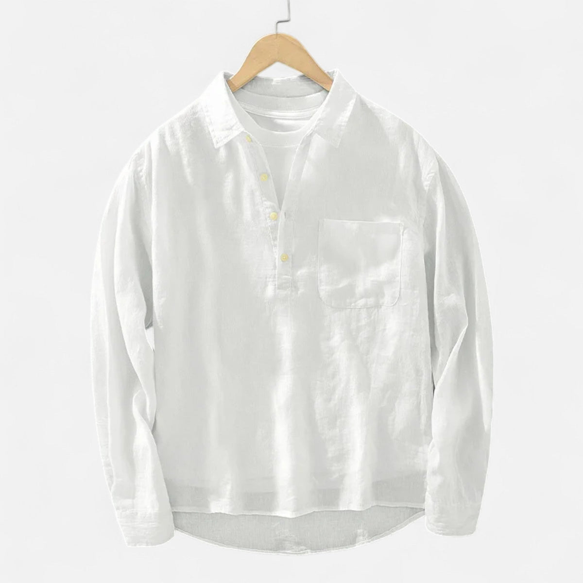 Men's Shirt Square Collar — White