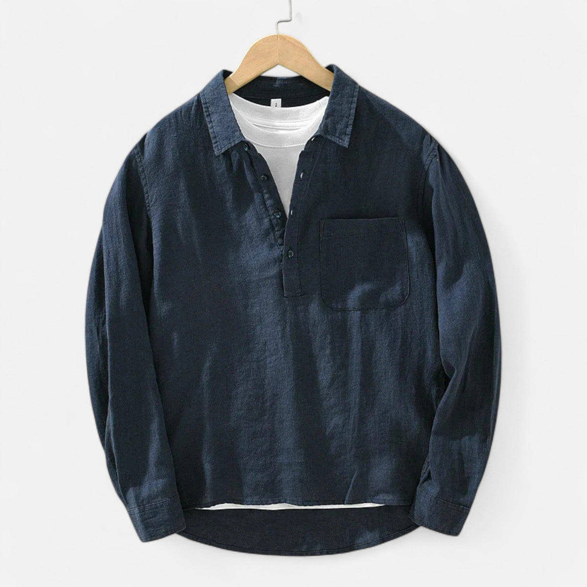 Men's Shirt Square Collar — Navy