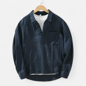 Chemise pour homme à col cassé — Bleu marine