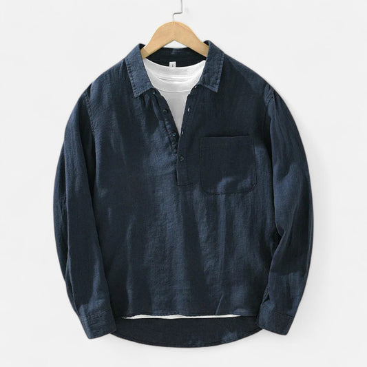Men's Shirt Square Collar — Navy