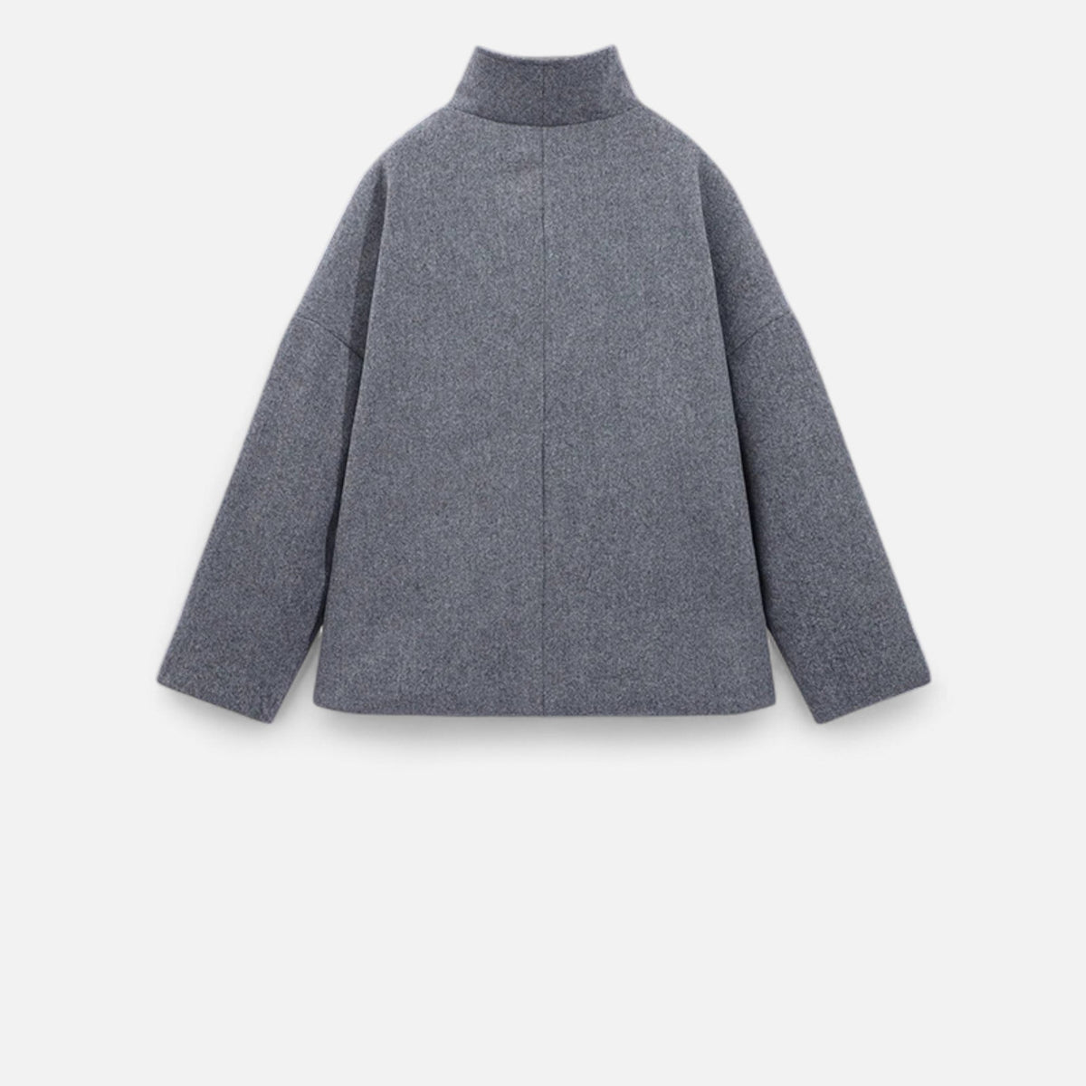 Women's Short Coat High Collar Chic — Grey