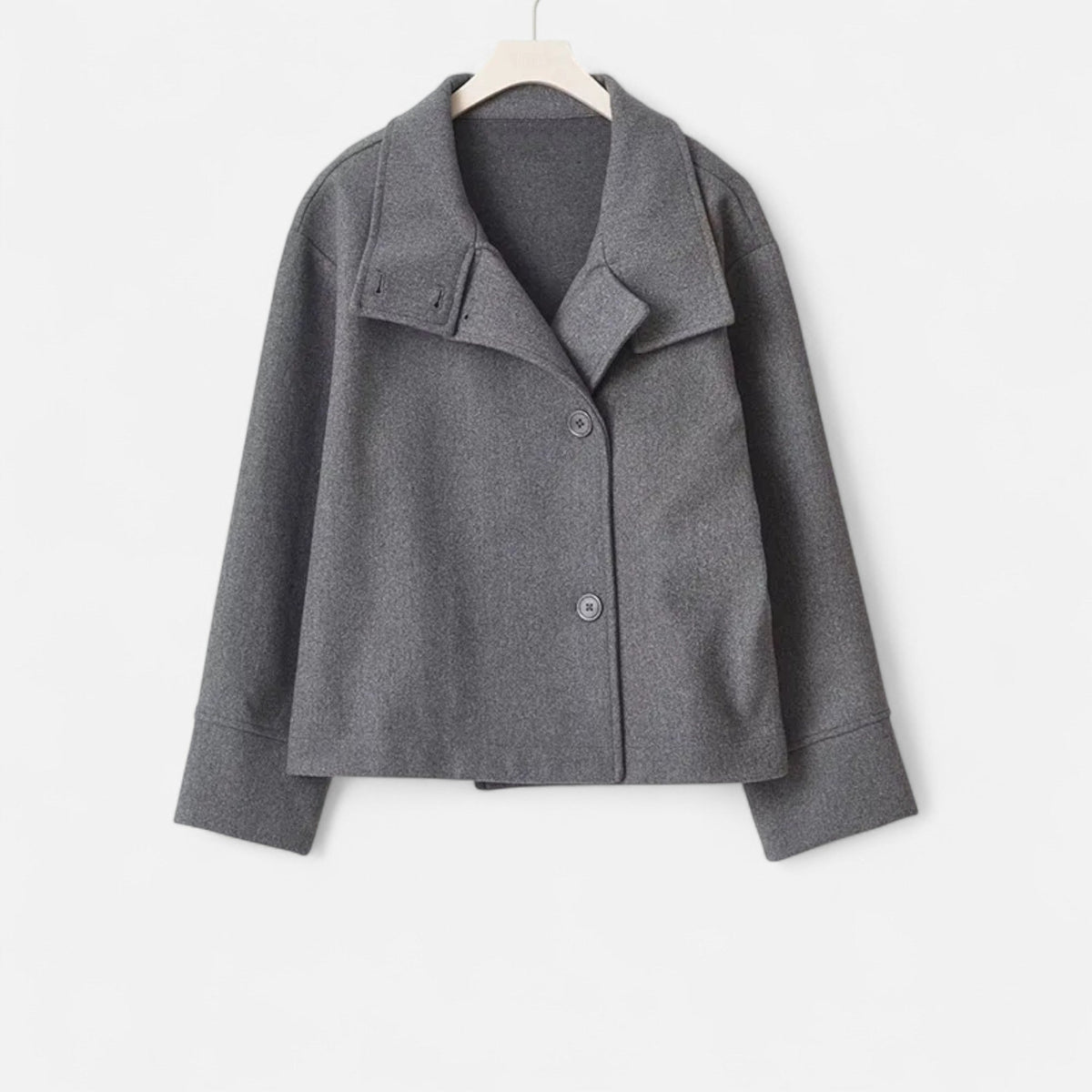 Women's Short Coat High Collar Chic — Camel
