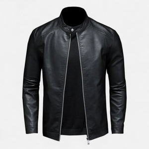 Men's Slim Fit Biker Jacket — Black