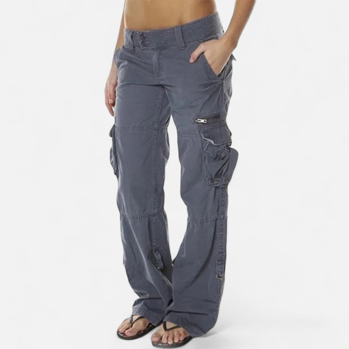 Casual Cargo Pants Women — Gray