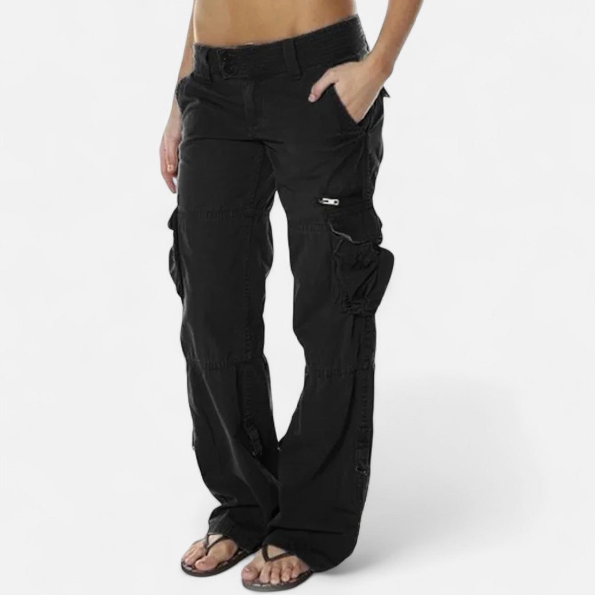 Casual Cargo Pants Women — Black