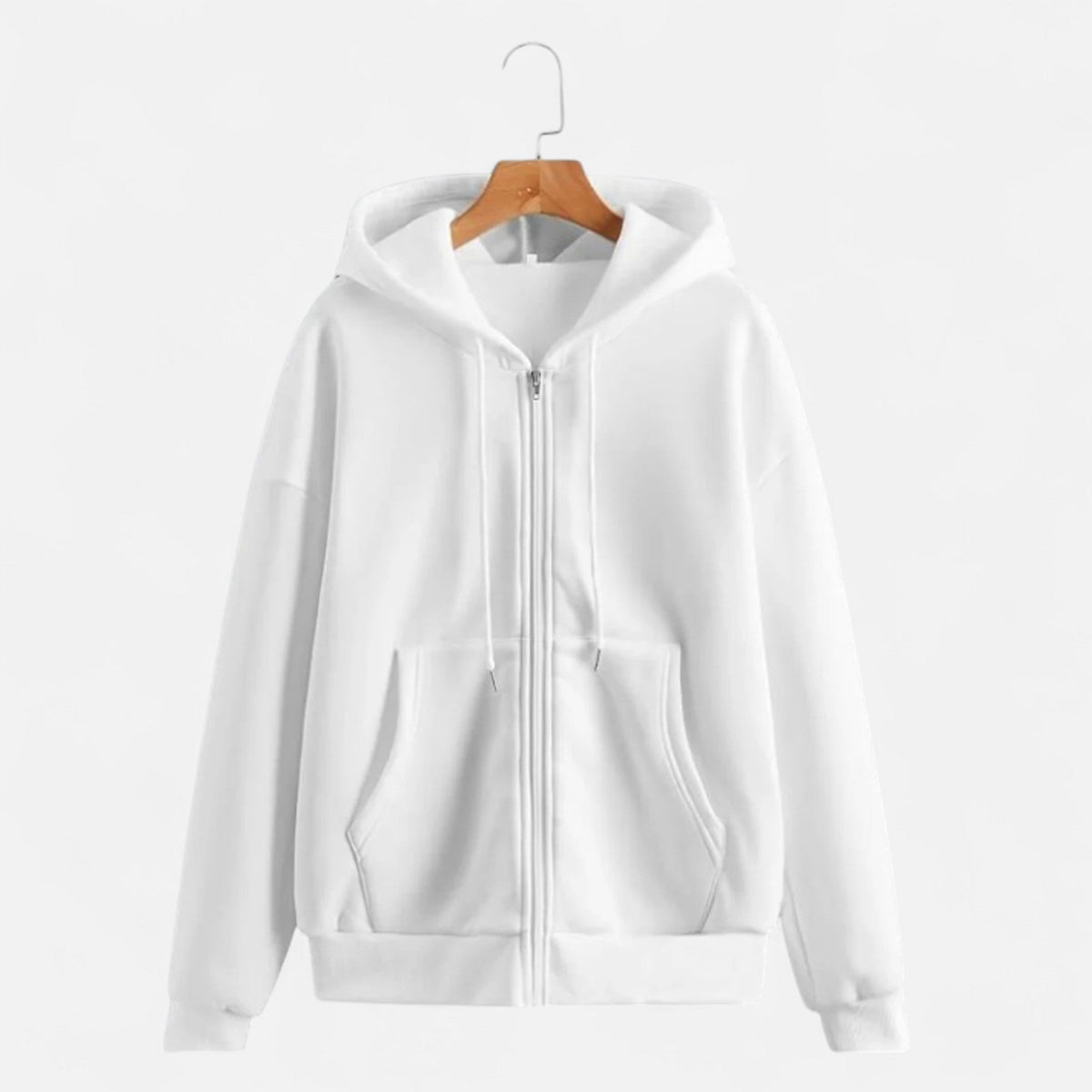 Women's Zip-Up Hoodie — White