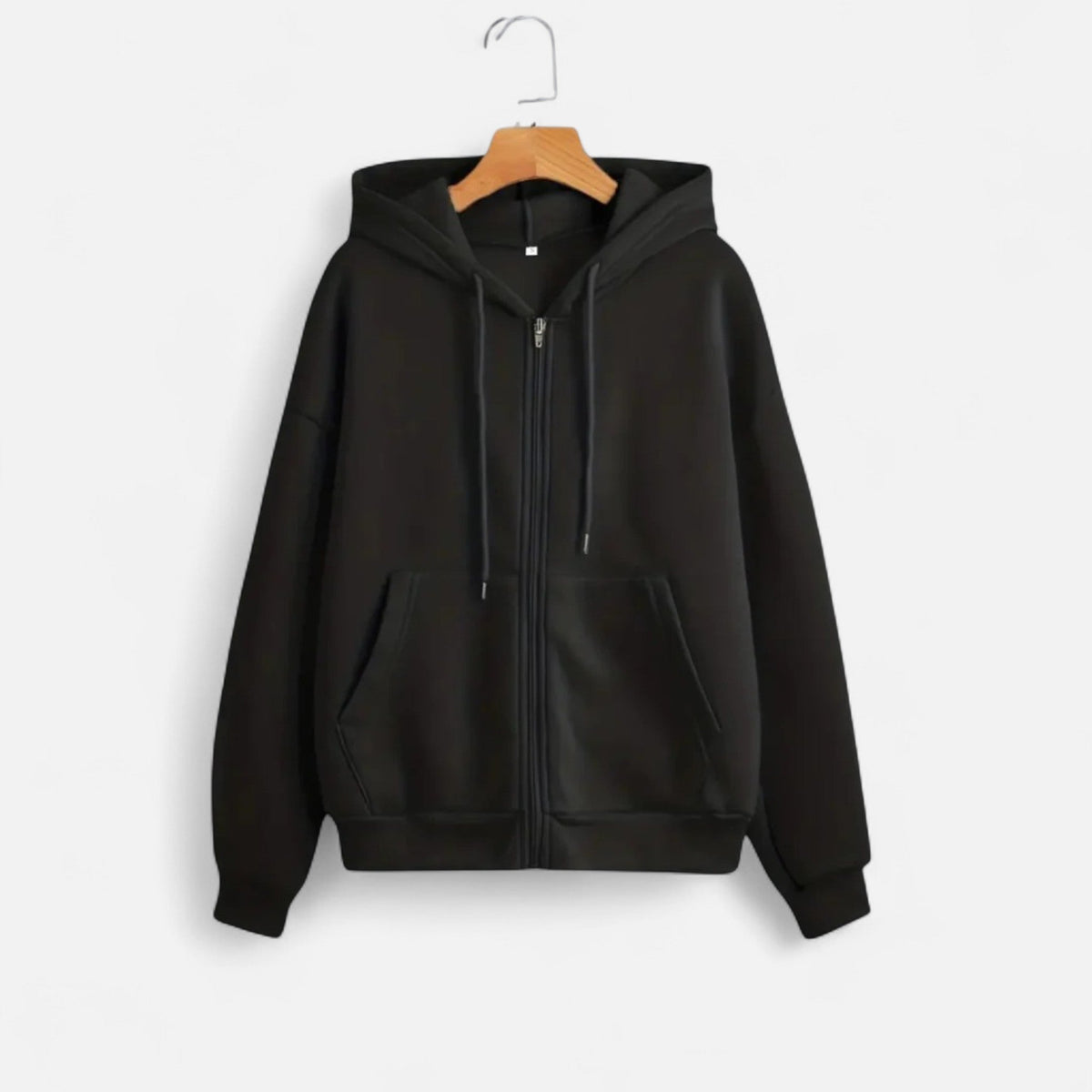Women's Zip-Up Hoodie — Black