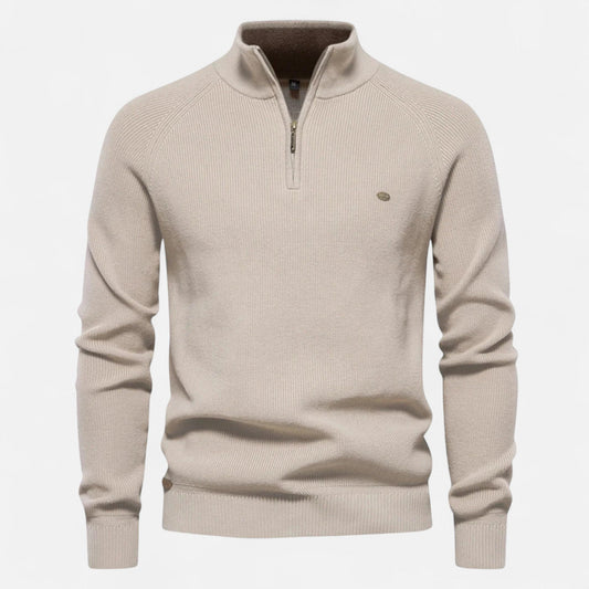 Men's Half-Zip — Beige