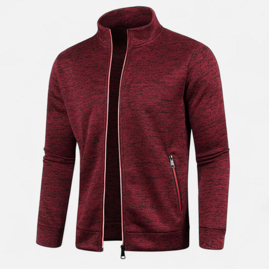 Men's Zip Cardigan — Red