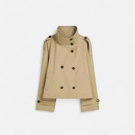 Women's Short Belted Trench Coat — Khaki