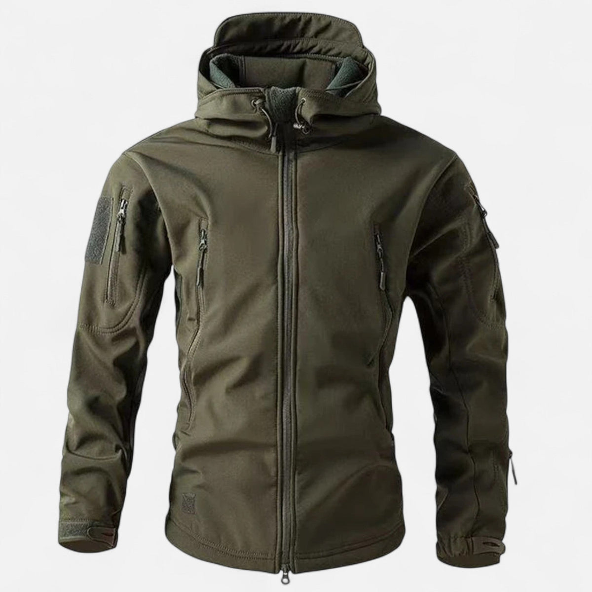 Men's Softshell Jacket with Hood — Olive Green