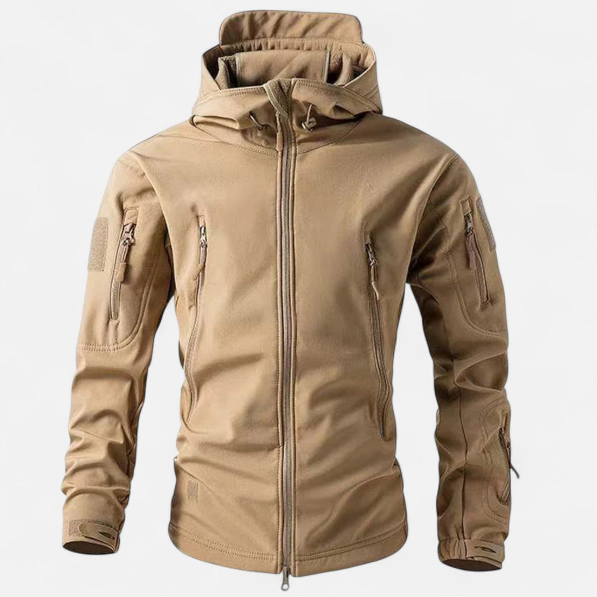 Men's Softshell Jacket with Hood — Light Brown