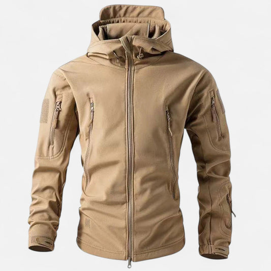 Men's Softshell Jacket with Hood — Light Brown