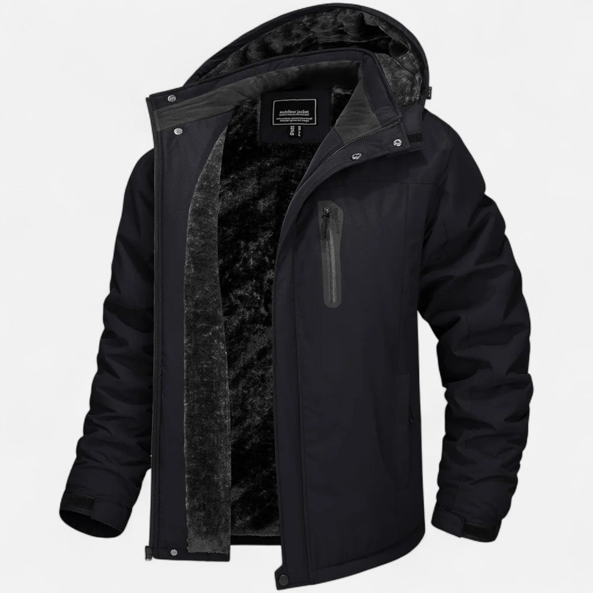 Men's Winter Parka with Fleece Lining — Black