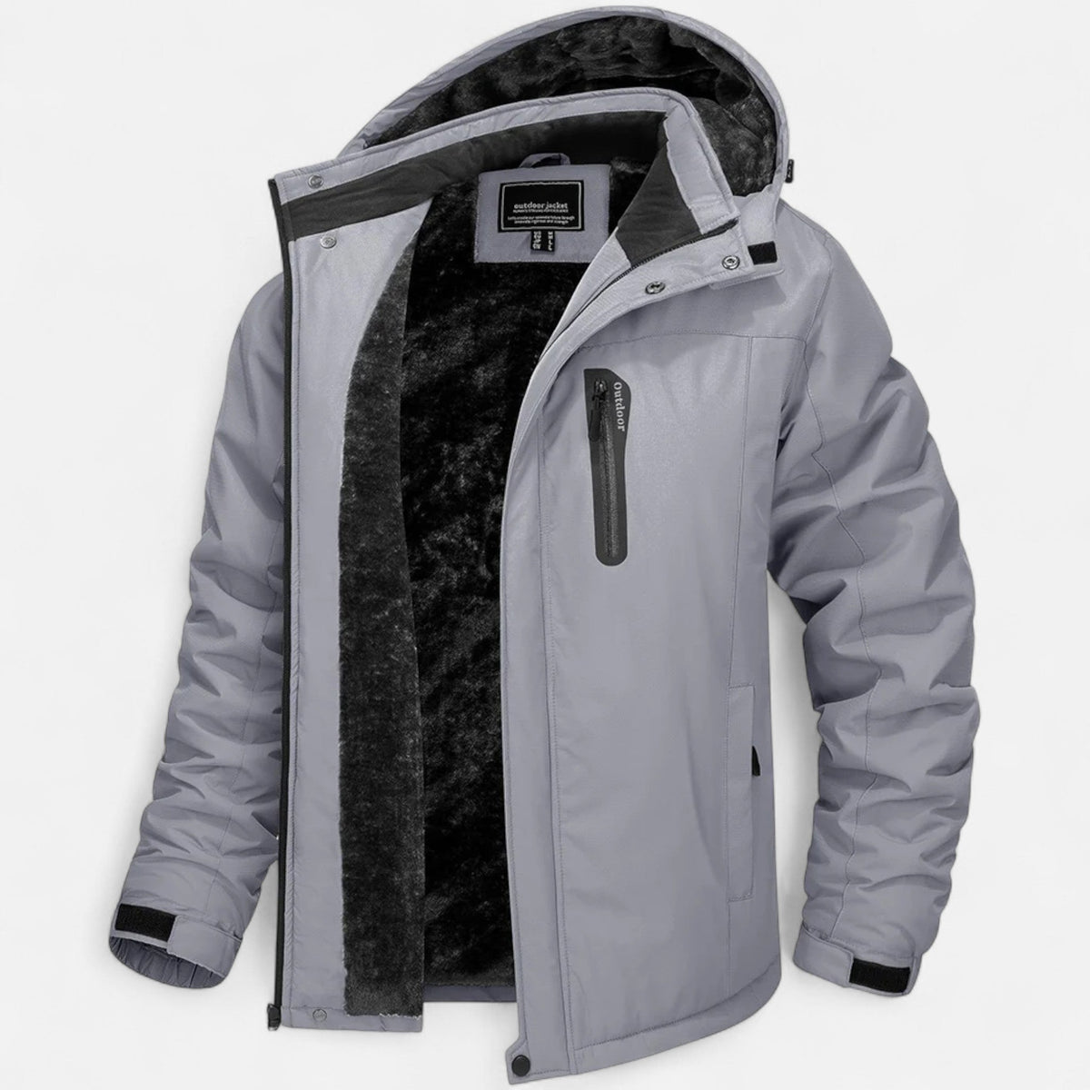 Men's Winter Parka with Fleece Lining — Light Grey