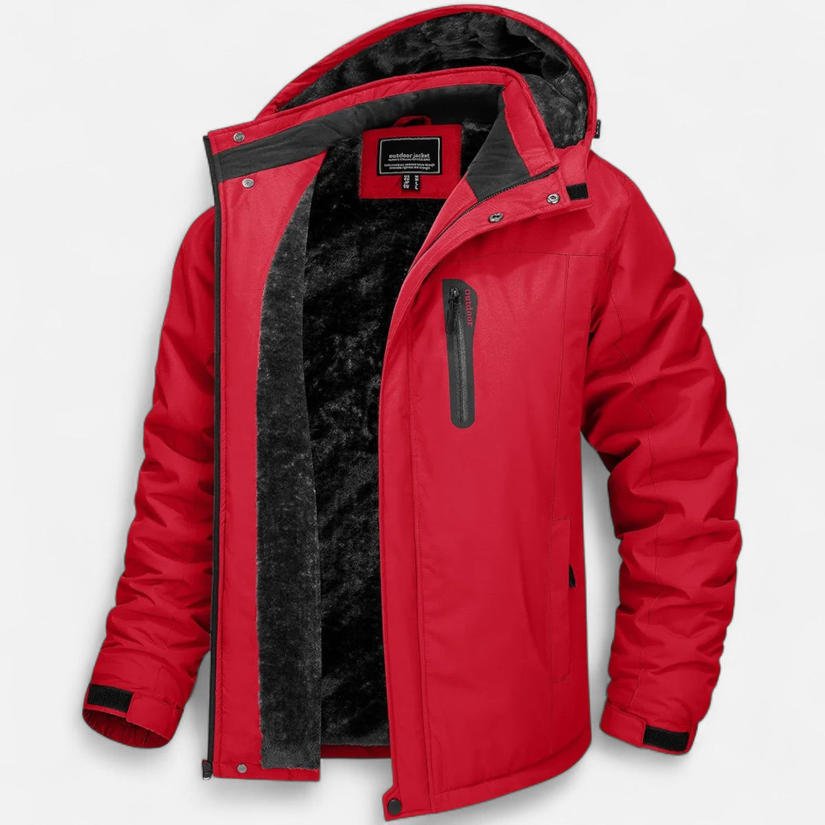 Men's Winter Parka with Fleece Lining — Red