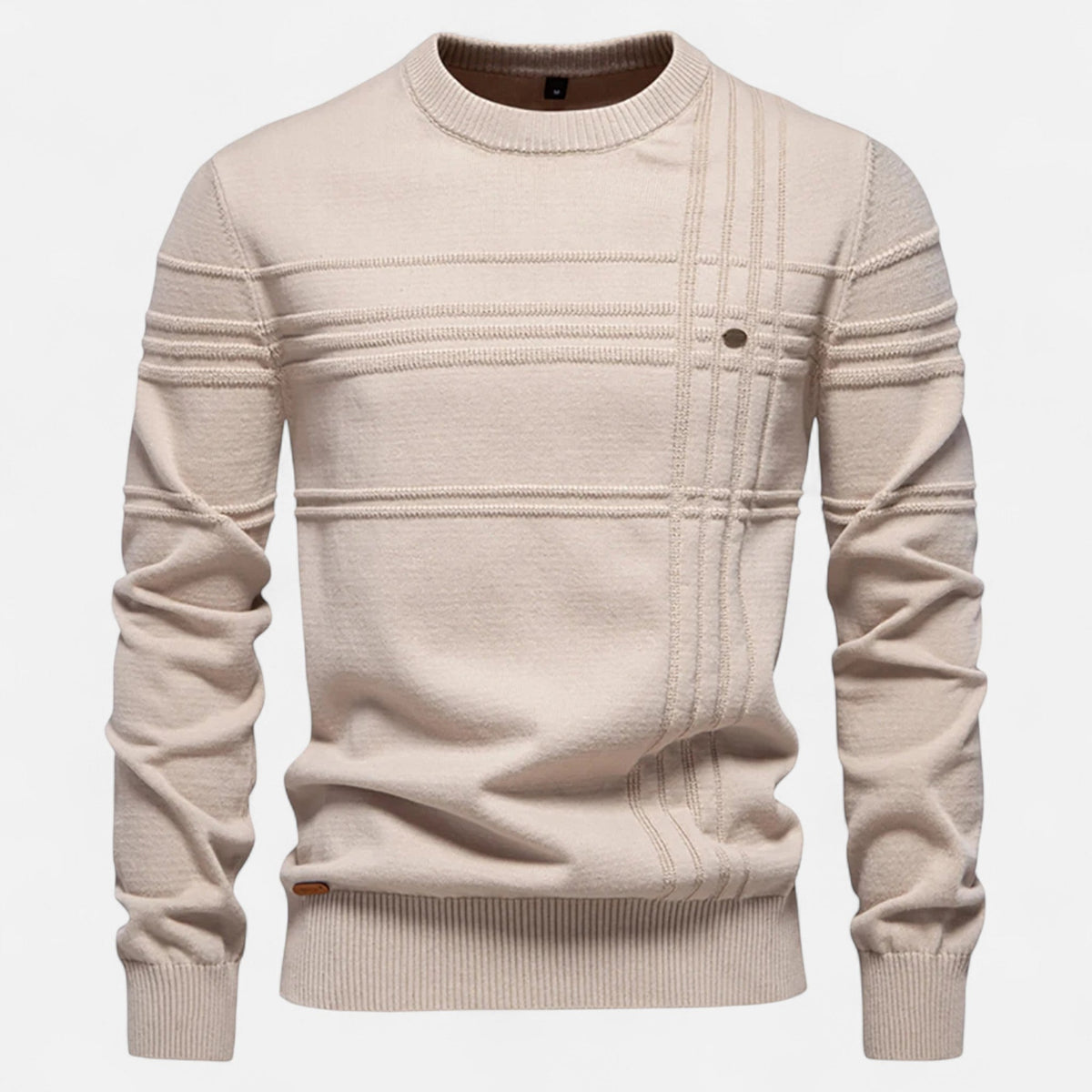 Herrenpullover mit Streifenmuster — Khaki