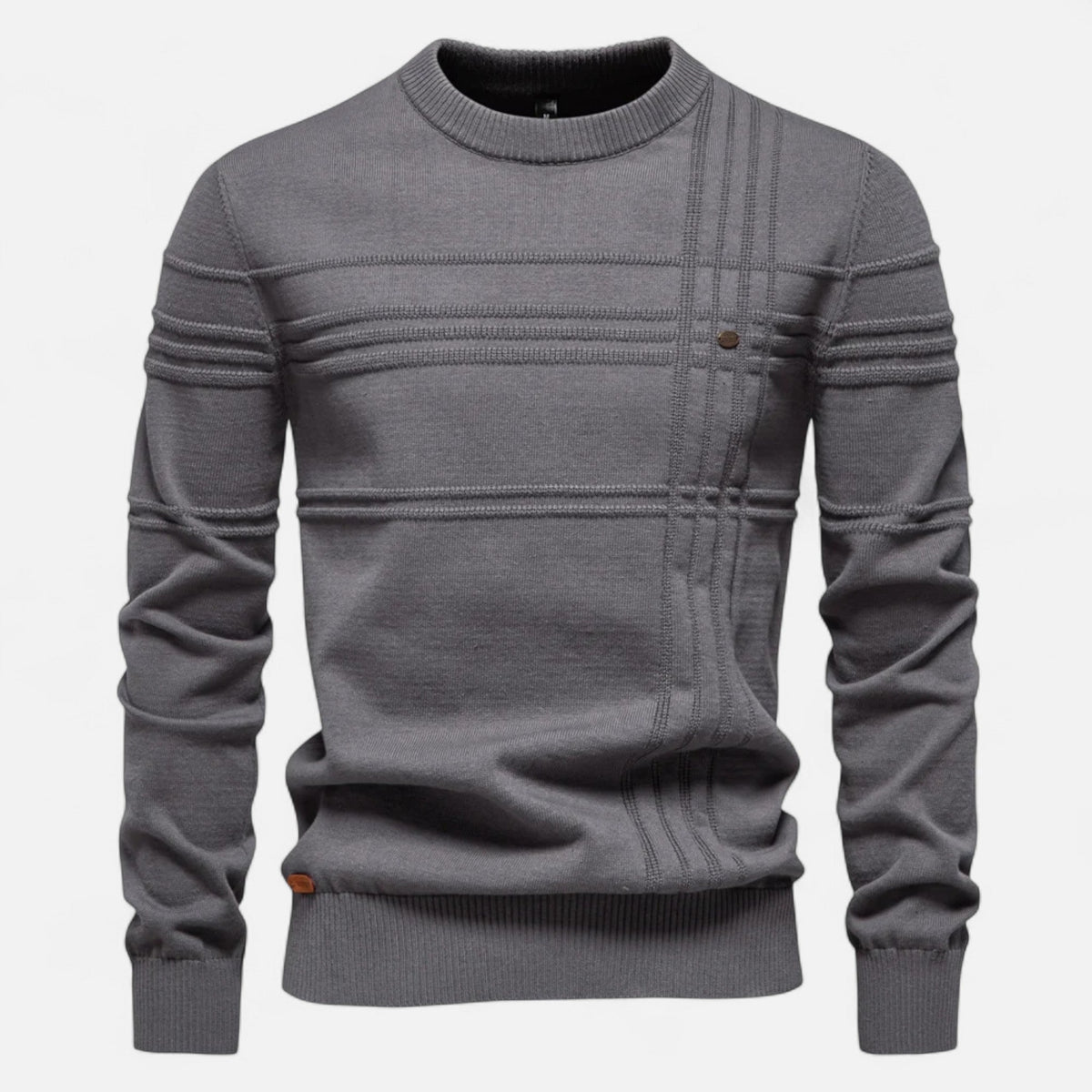 Herrenpullover mit Streifenmuster — Grau