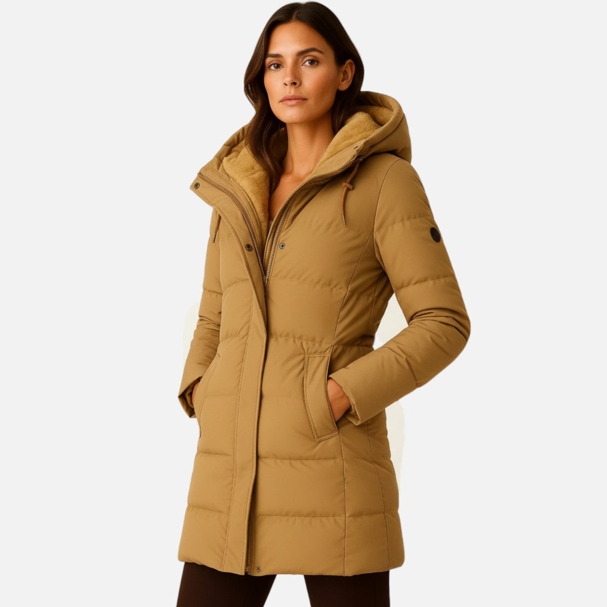 Elegant Down Jacket for Women – Refined Design Autumn/Winter — Brown