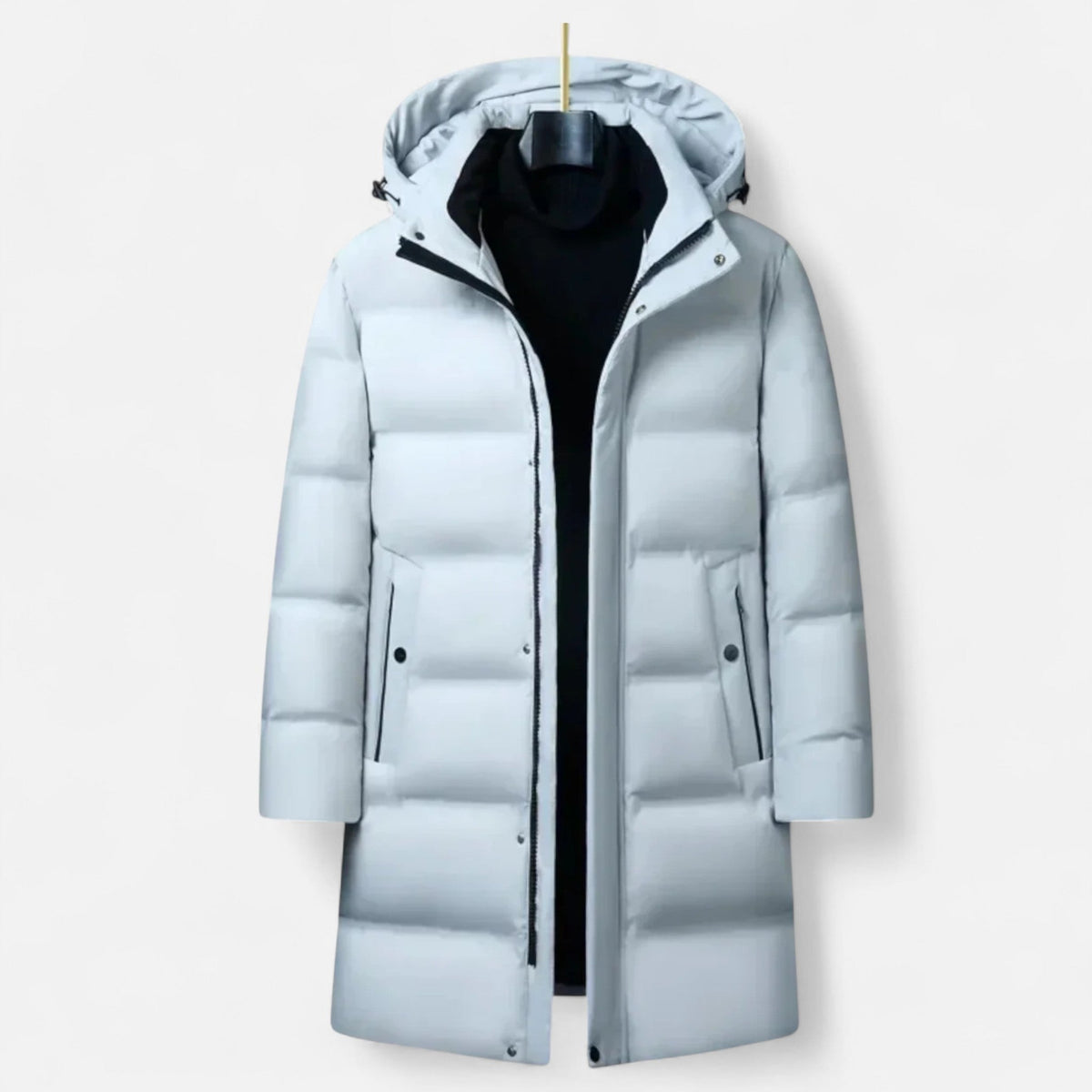 Winter Parka for Men – Insulating Elegance with Hood — White