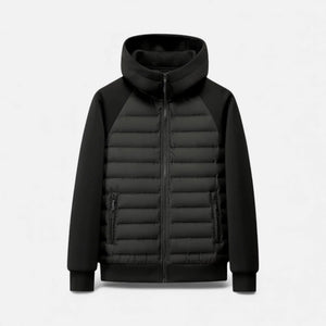 Lightweight Men's Hooded Down Jacket — Black