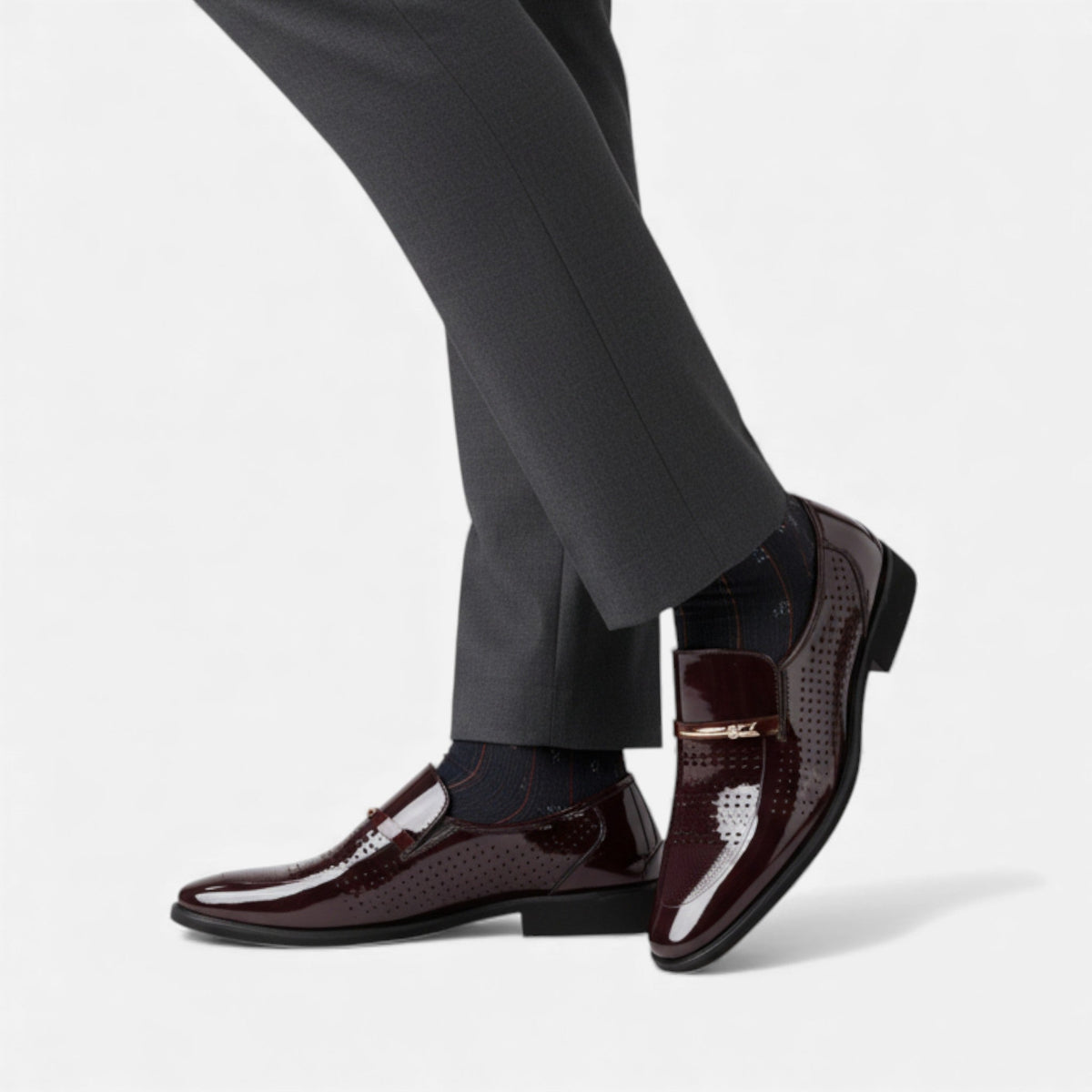 Shiny Men's Dress Loafers — product view