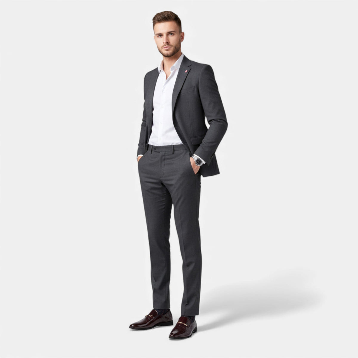 Shiny Men's Dress Loafers — product view