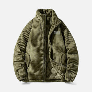 Parka pour homme à texture velours côtelé — Vert olive