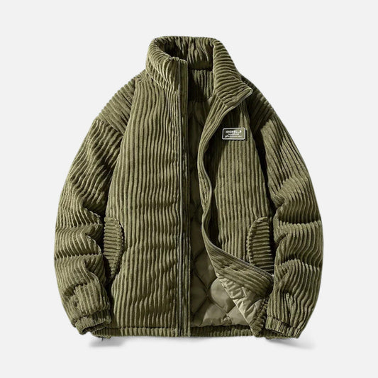 Men's Corduroy Winter Parka — Olive Green