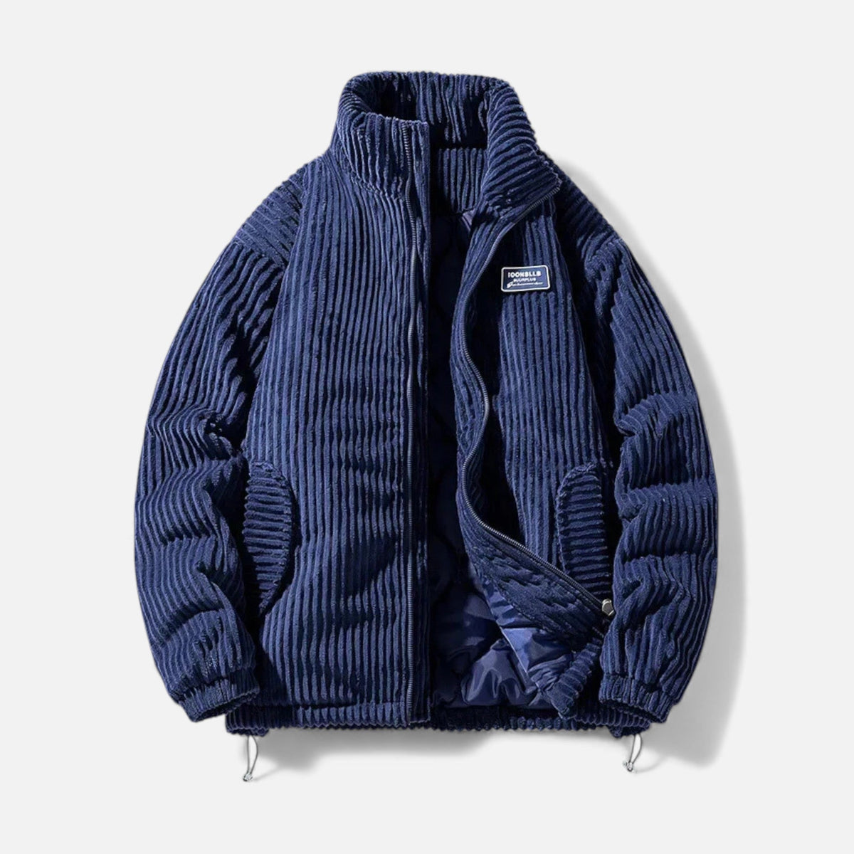 Men's Corduroy Winter Parka — Navy Blue