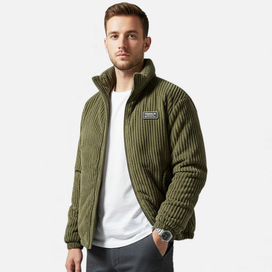 Men's Corduroy Winter Parka — Olive Green