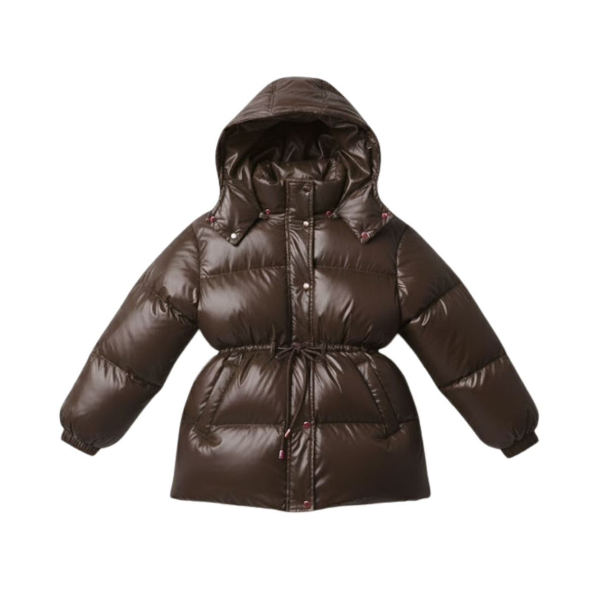 Women's Thick Warm Jacket with Removable Hood — Dark Brown