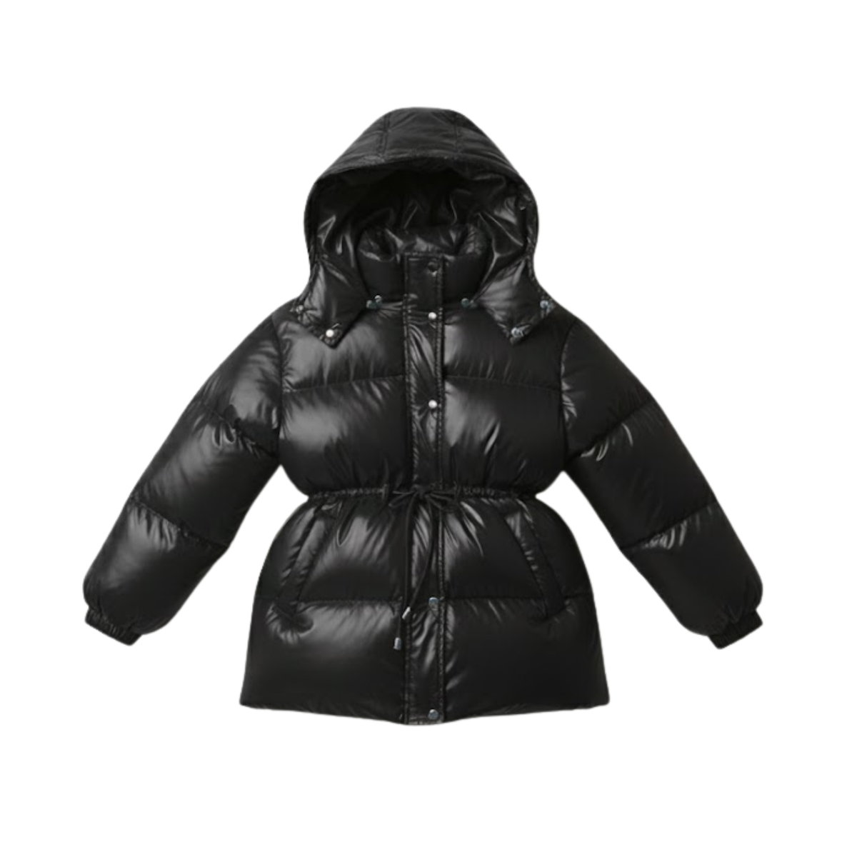 Women's Thick Warm Jacket with Removable Hood — Black