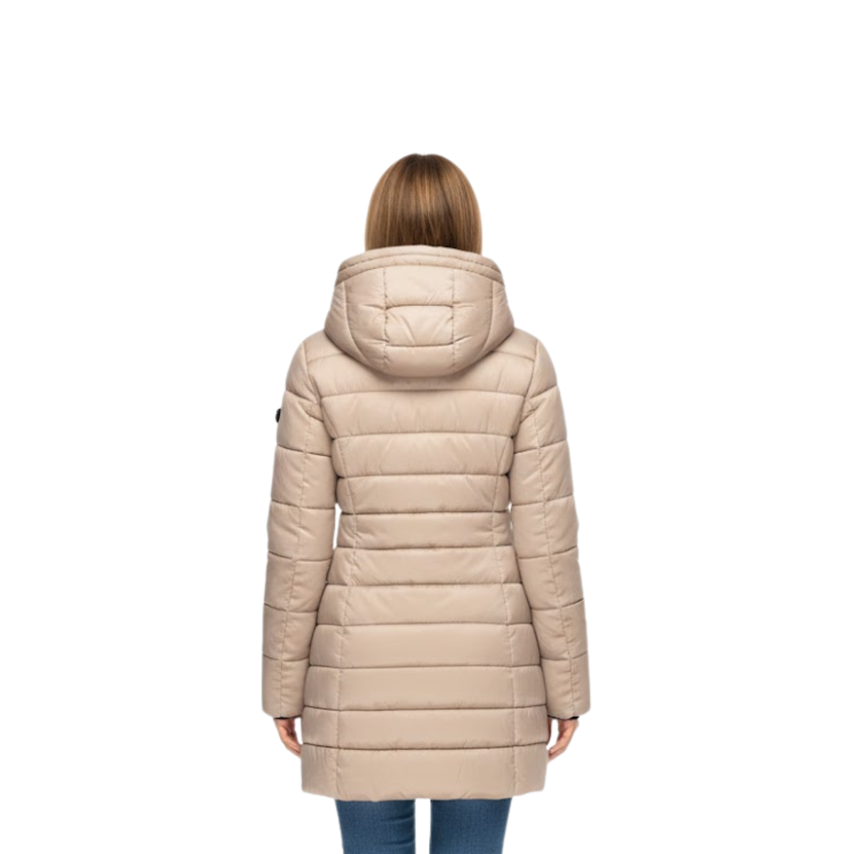 Women's Mid-Length Quilted Parka with Hood — Khaki
