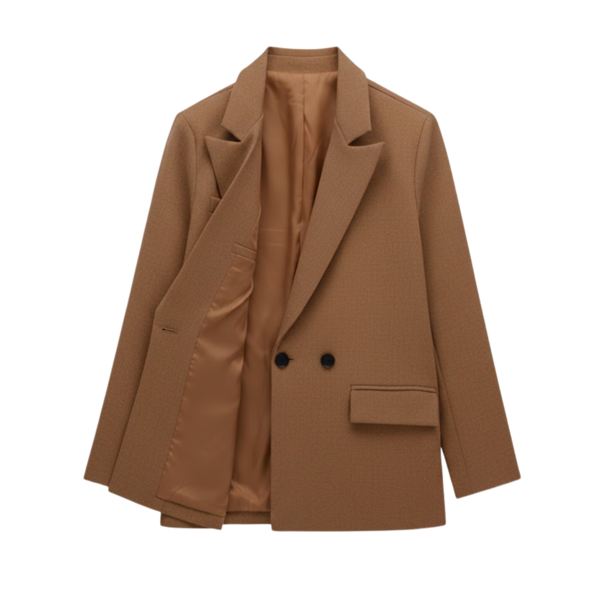Vintage Women's Double-Breasted Blazer for the Office — Chestnut