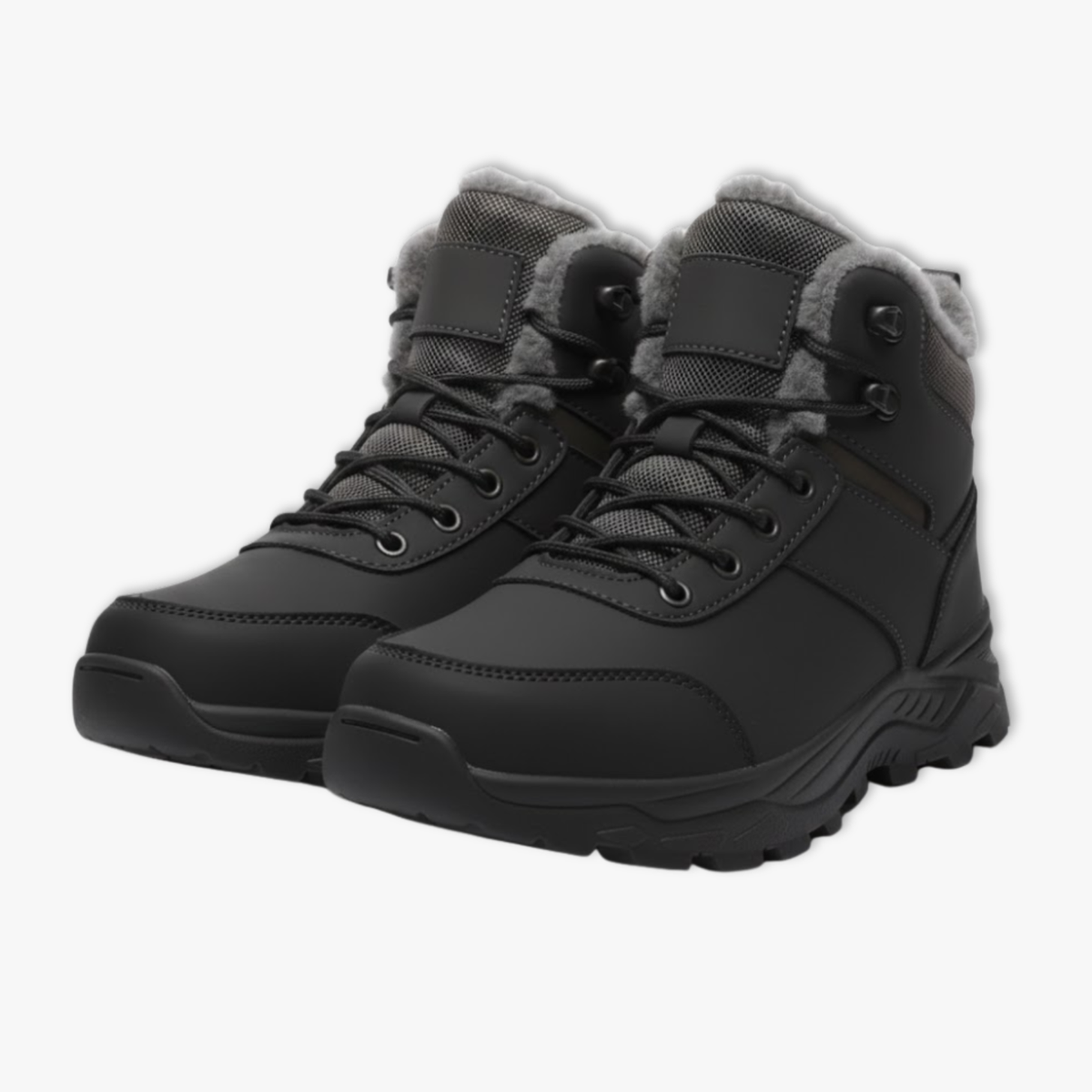 Men's Snow Boots – Warm Winter Boots with Plush Lining for Hiking — Black