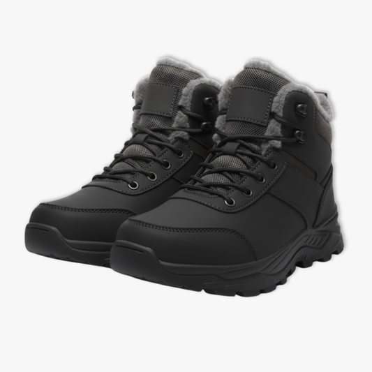 Men's Snow Boots – Warm Winter Boots with Plush Lining for Hiking — Black