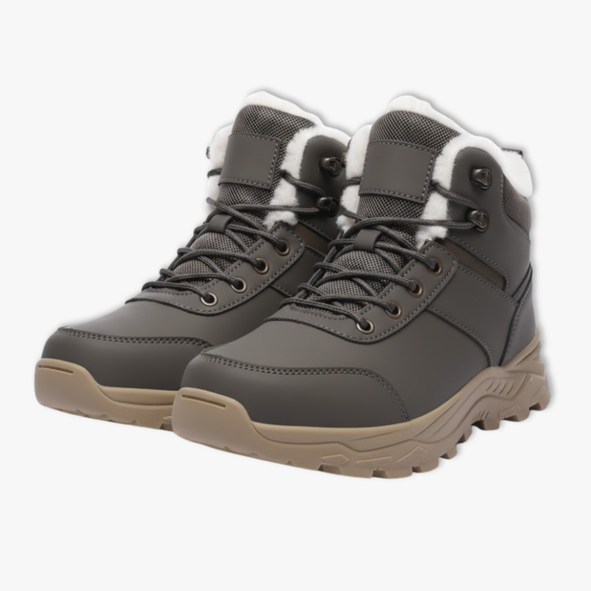 Men's Snow Boots – Warm Winter Boots with Plush Lining for Hiking — Gray
