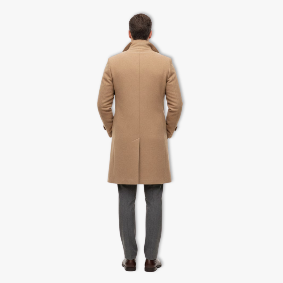 Men's Long Double-Breasted Trench Coat – Autumn and Winter — Khaki