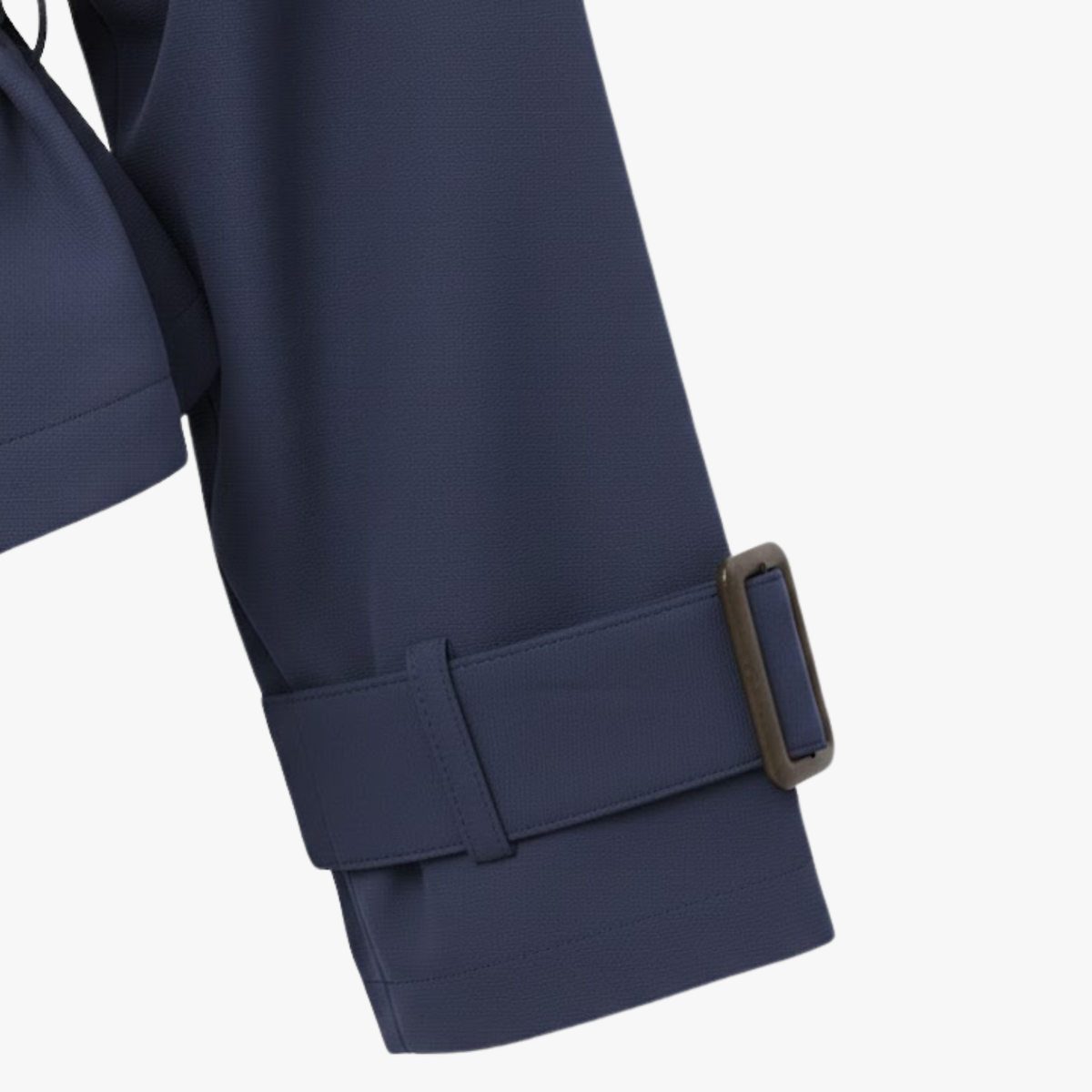 Women's Lace-Up Trench Coat – Lapels and Long Sleeves — Dark Blue