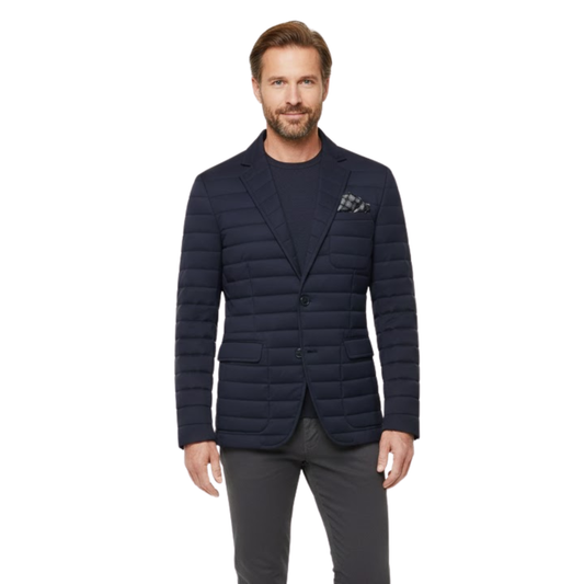 Men's Fitted Suit Jacket – Classic British Winter Style — Navy
