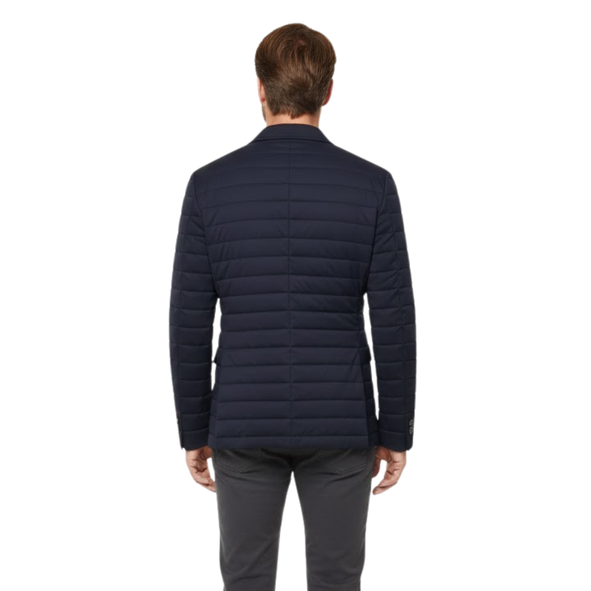 Men's Fitted Suit Jacket – Classic British Winter Style — Navy