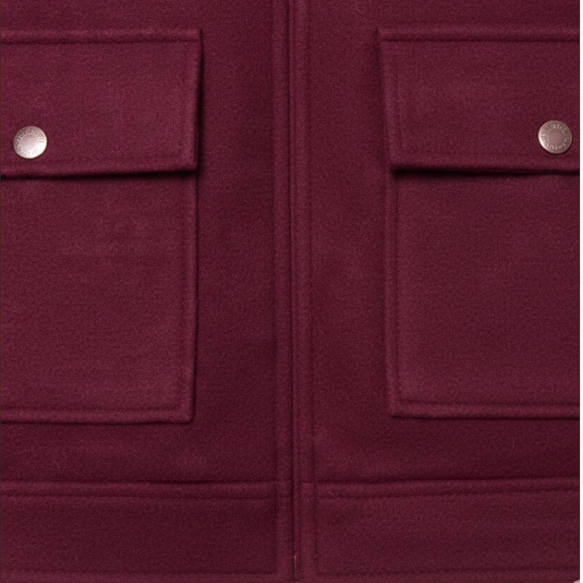 Women's Short Double-Breasted Jacket with Tailored Collar — Wine Red