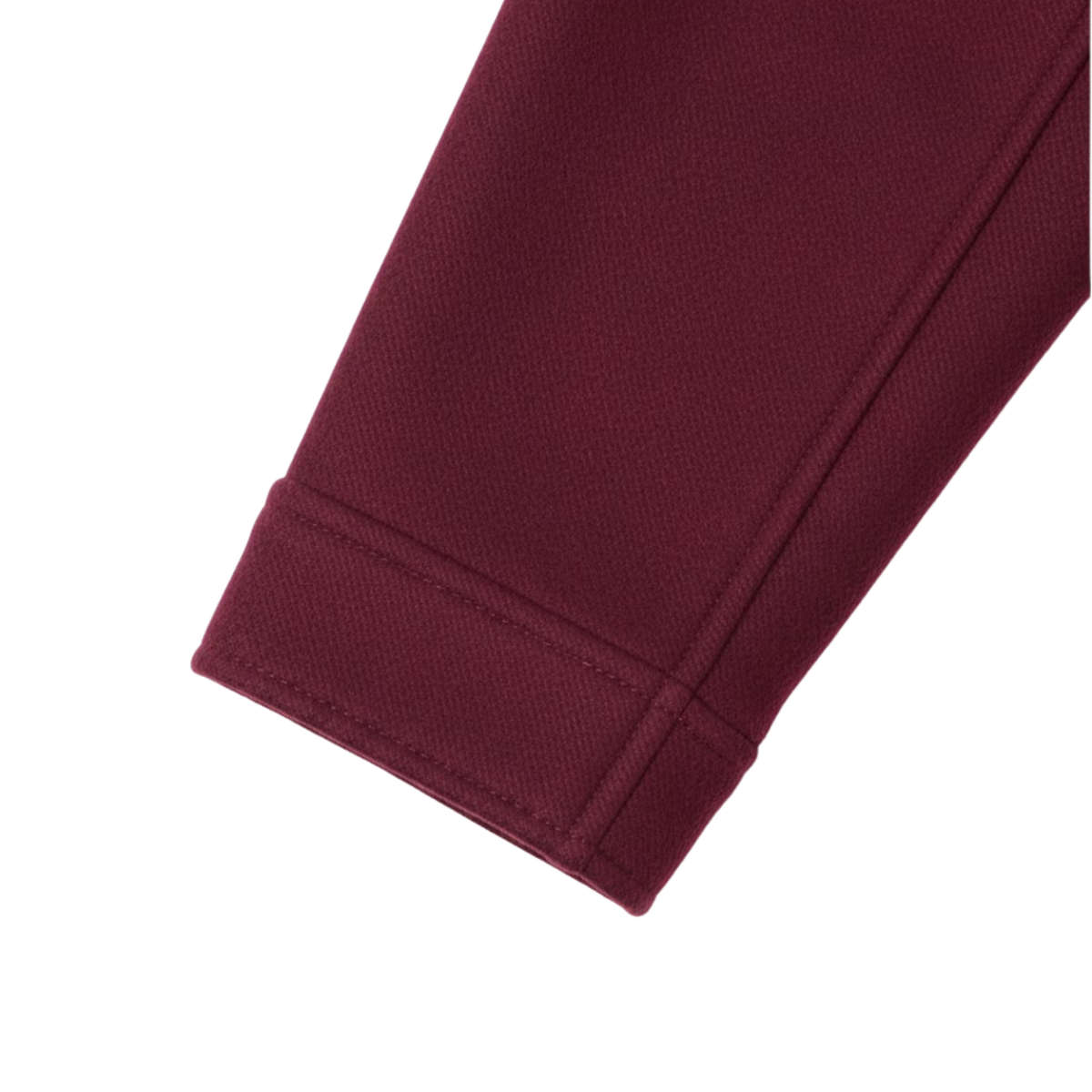Women's Short Double-Breasted Jacket with Tailored Collar — Wine Red