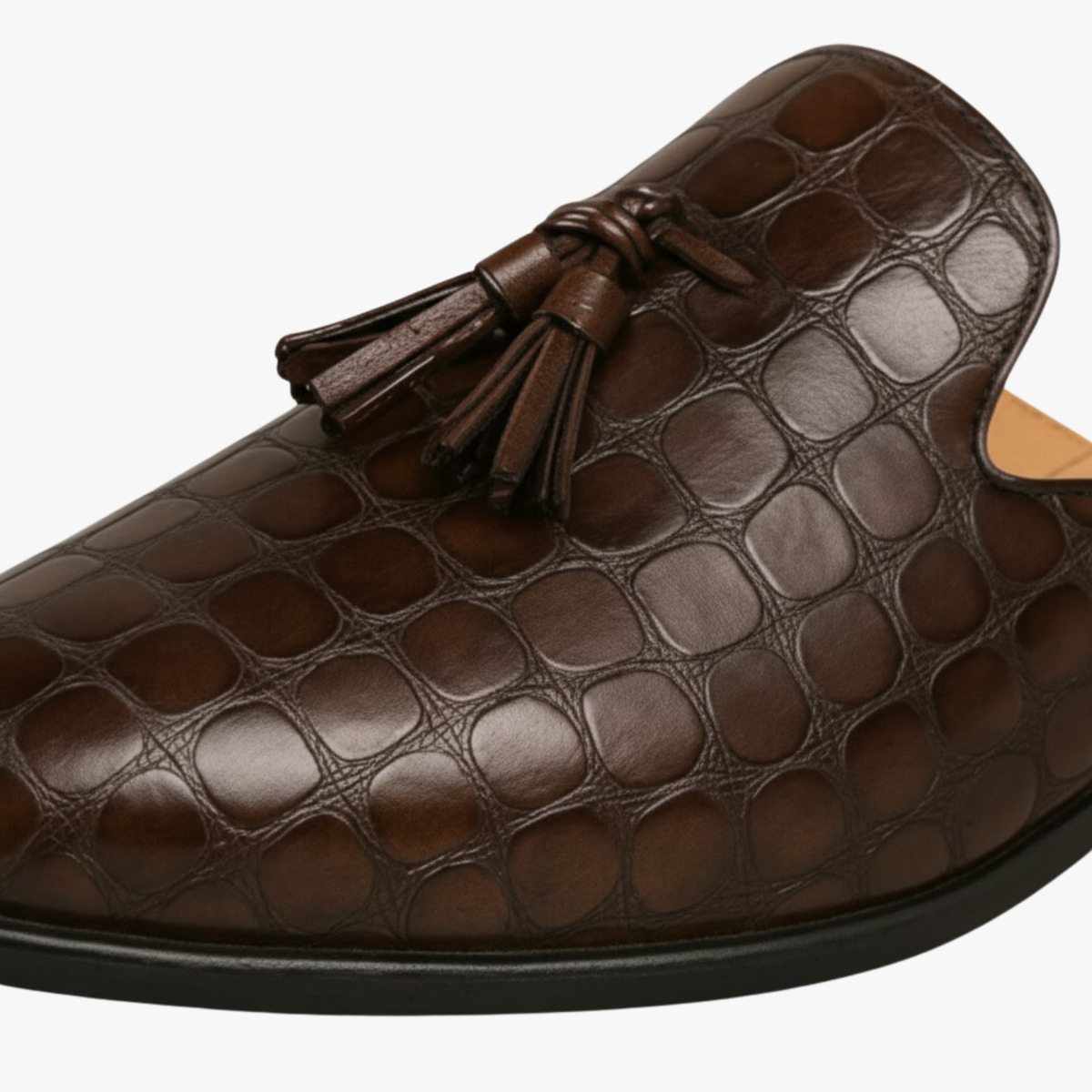 Men's city slippers textured slip-on silhouette prestige — Brown
