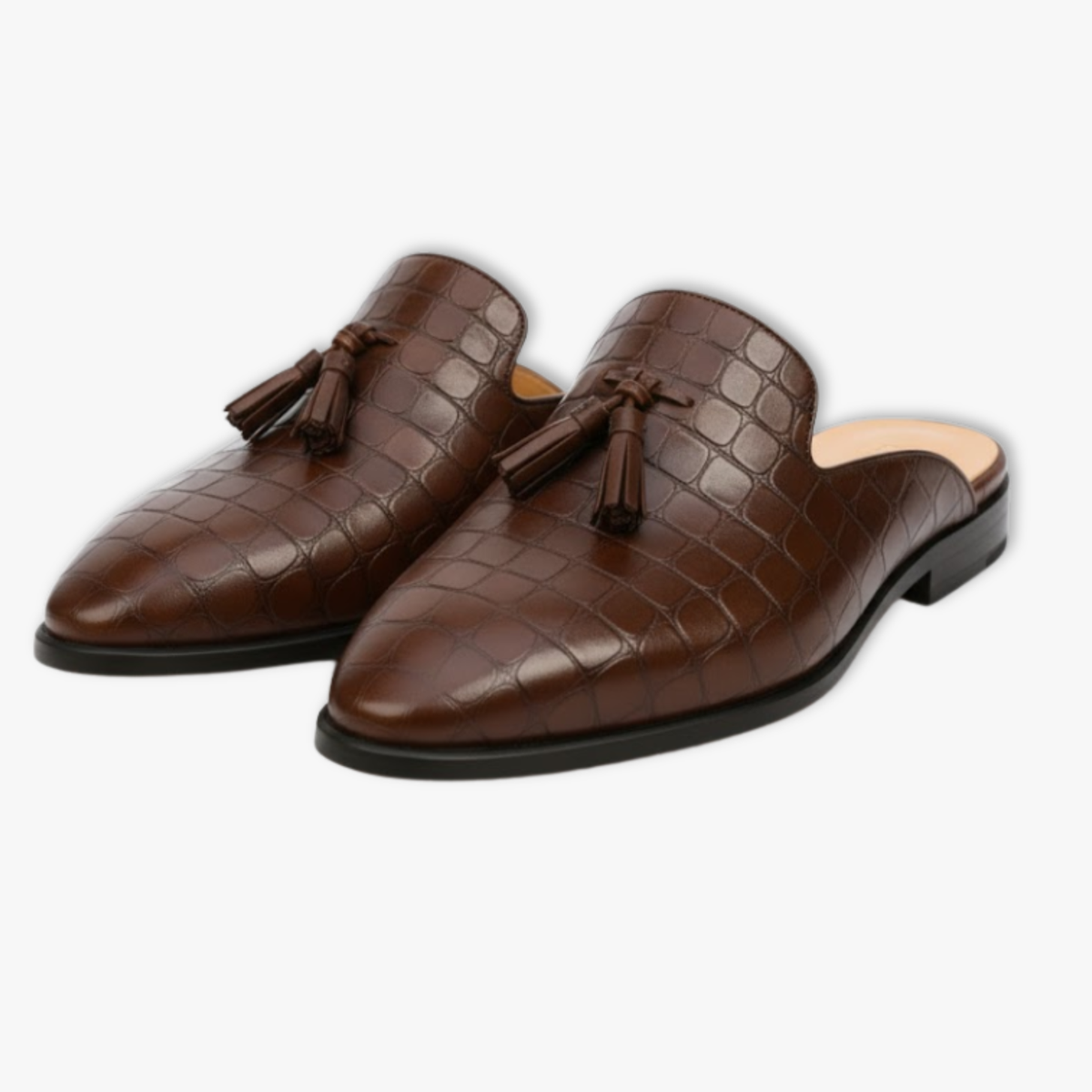 Men's city slippers textured slip-on silhouette prestige — Brown